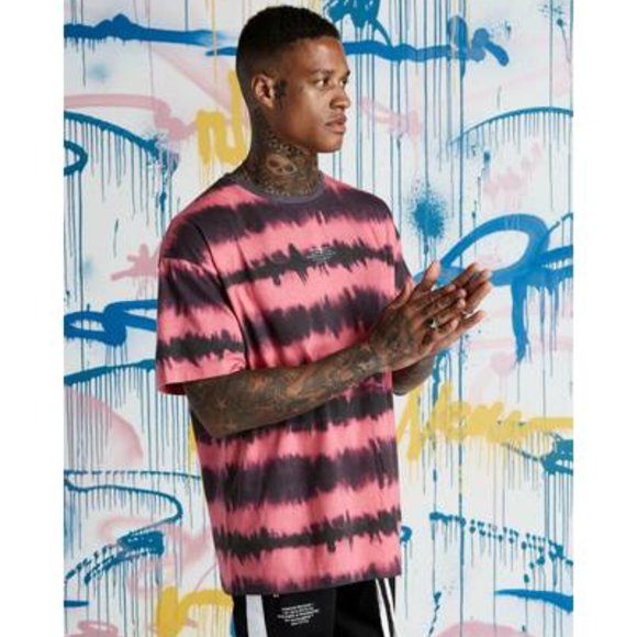 BoohooMAN Quavo Loose Fit Tie Dye Short Sleeve T-Shirt - Picture 1 of 3